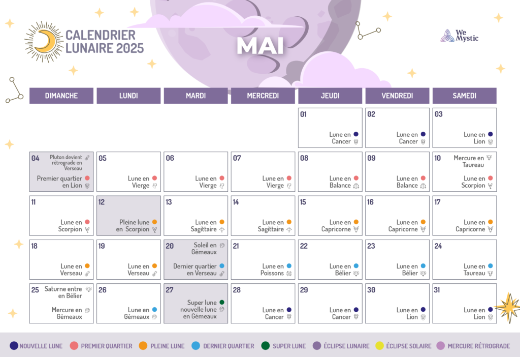 calendrier lunes mai 2025