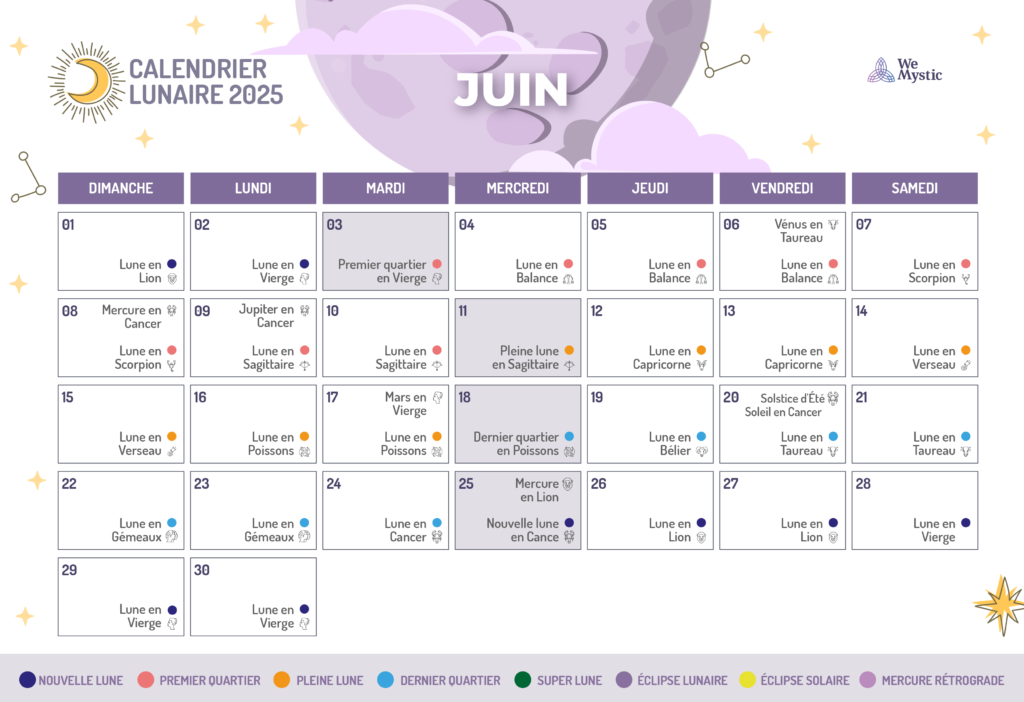 calendrier lunes juin 2025