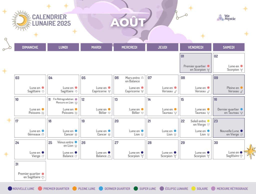 calendrier lunes aout 2025
