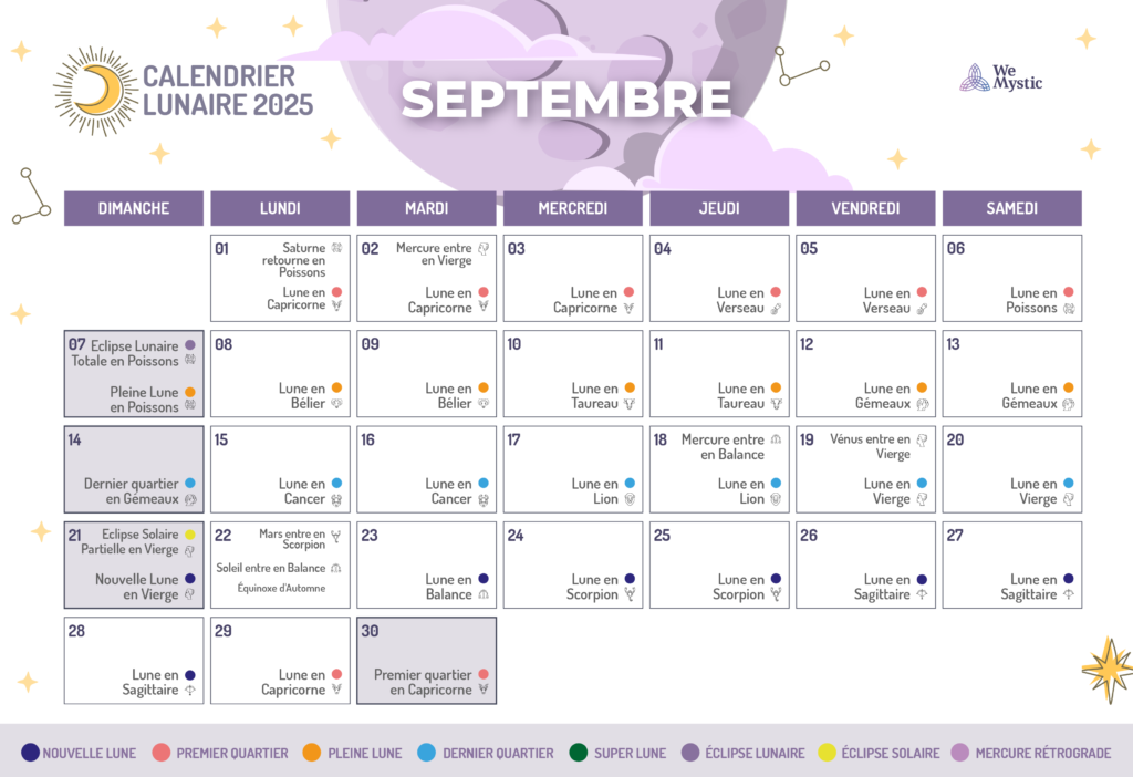 calendrier lunes septembre 2025